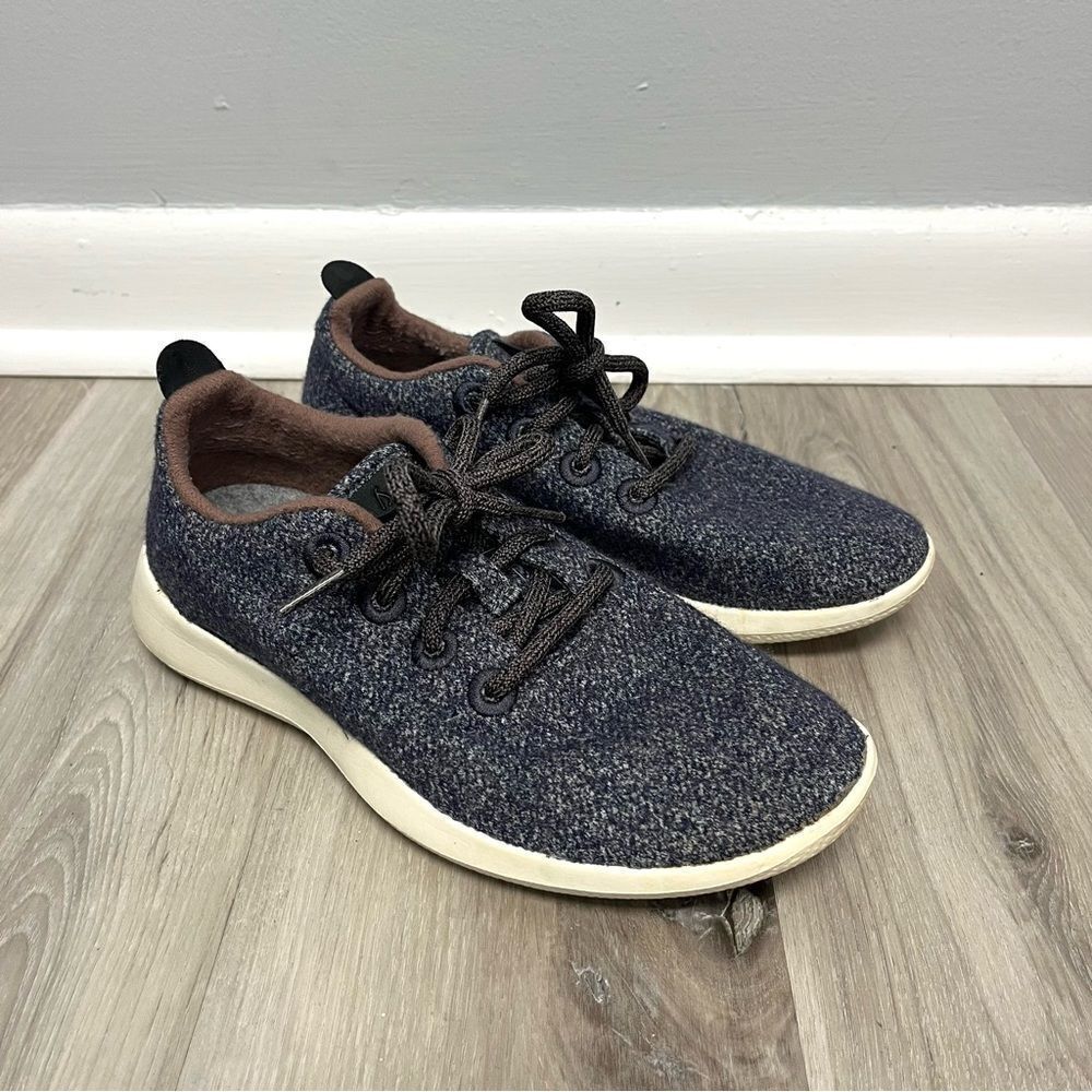 Allbirds Sneakers Women's 7 Blue & Red Knit Water-Repellent‎ Wool Runner Mizzle